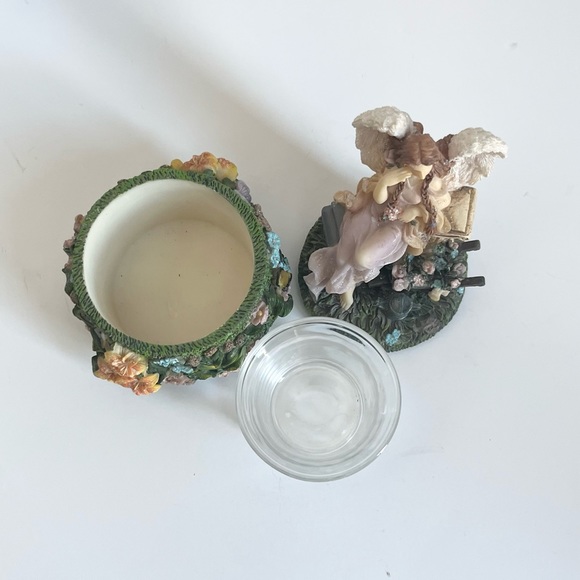 Young’s Spring Garden Angel Trinket Box Candle Holder Figurine - Picture 7 of 8